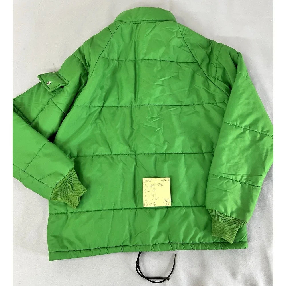 Vintage‎ 1970s 7up Green puffer coat Plac-Jac by Dunbrooke 40-M-42 Made USA Y2K